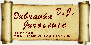 Dubravka Jurošević vizit kartica